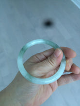 Load image into Gallery viewer, 55mm Certified type A 100% Natural light green/white  round cut Jadeite bangle BH4-0415
