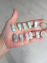 Load image into Gallery viewer, 100% natural type A icy watery jadeite jade sunny green/white/purple/yellow 3D PiXiu (貔貅) pendant necklace PC29
