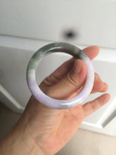 Load image into Gallery viewer, 50mm Certified 100% natural Type A green/brown/purple jadeite jade bangle C87-5214
