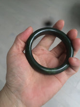 Load image into Gallery viewer, 卖了 53.8mm 100% Natural oily dark green/black nephrite Hetian Jade(碧玉)  bangle HT94
