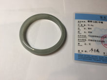 Load image into Gallery viewer, 59.4mm Certified Type A 100% Natural oily dark green gray Jadeite Jade bangle AJ76-8580
