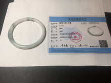 Load image into Gallery viewer, 59.2mm certified 100% natural type A light green/purple with green fly flowers round cut jadeite jade bangle BN58-3115
