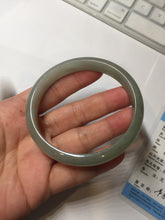 Load image into Gallery viewer, 59.4mm Certified Type A 100% Natural oily dark green gray Jadeite Jade bangle AJ76-8580
