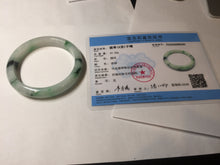 Load image into Gallery viewer, 56.5mm Certificated sunny green/dark green/white jadeite jade bangle BK120-8240
