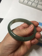 Load image into Gallery viewer, 57.6mm certificated Type A 100% Natural oily dark green/gray Jadeite Jade bangle AJ77-8579
