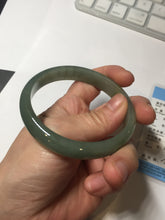 Load image into Gallery viewer, 57.6mm certificated Type A 100% Natural oily dark green/gray Jadeite Jade bangle AJ77-8579
