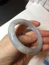 Load image into Gallery viewer, Shopify Only. 57mm Certified Type A 100% Natural icy watery green purple Jadeite Jade bangle BM85-8637
