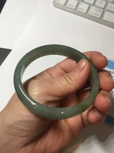 Load image into Gallery viewer, 57.6mm certificated Type A 100% Natural oily dark green/gray Jadeite Jade bangle AJ77-8579
