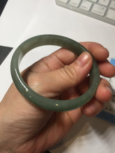 Load image into Gallery viewer, 57.6mm certificated Type A 100% Natural oily dark green/gray Jadeite Jade bangle AJ77-8579
