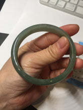 Load image into Gallery viewer, 57.6mm certificated Type A 100% Natural oily dark green/gray Jadeite Jade bangle AJ77-8579
