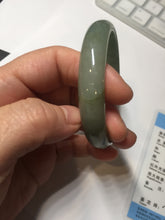 Load image into Gallery viewer, 57.6mm certificated Type A 100% Natural oily dark green/gray Jadeite Jade bangle AJ77-8579
