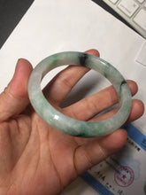 Load image into Gallery viewer, 56.5mm Certificated sunny green/dark green/white jadeite jade bangle BK120-8240
