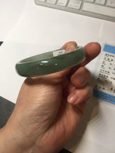 Load image into Gallery viewer, 58.3mm certificated Type A 100% Natural oily dark green Jadeite Jade bangle AJ78-8578
