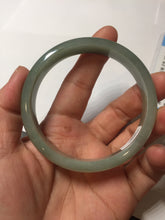 Load image into Gallery viewer, 58.3mm certificated Type A 100% Natural oily dark green Jadeite Jade bangle AJ78-8578
