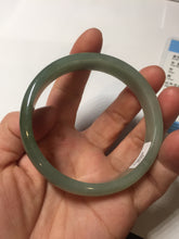 Load image into Gallery viewer, 58.3mm certificated Type A 100% Natural oily dark green Jadeite Jade bangle AJ78-8578
