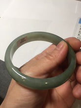 Load image into Gallery viewer, 58.3mm certificated Type A 100% Natural oily dark green Jadeite Jade bangle AJ78-8578
