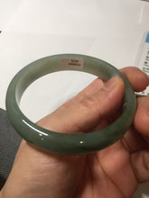 Load image into Gallery viewer, 58.3mm certificated Type A 100% Natural oily dark green Jadeite Jade bangle AJ78-8578
