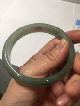 Load image into Gallery viewer, 58.3mm certificated Type A 100% Natural oily dark green Jadeite Jade bangle AJ78-8578
