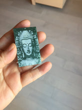 Load image into Gallery viewer, 100% natural blue/gray Guatemala  jadeite jade Guanyin (观音) safe and sound pendant/worry stone/decor PD194
