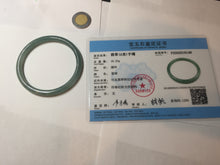 Load image into Gallery viewer, 54.5mm Certified Type A 100% Natural icy watery deep sea dark green/blue/gray/black Guatemala slim round cut Jadeite bangle PB140-8148
