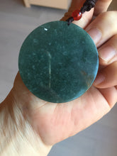 Load image into Gallery viewer, 48.7mm 100% Natural dark green/black/gray Guatemala jadeite intaglio dragon Pendant/handhold worry stone PD193
