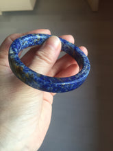 Load image into Gallery viewer, 52.9mm 100% natural blue/white/brown Starry Night Over the Rhône Lapis Lazuli (青金石) square bangle SY112
