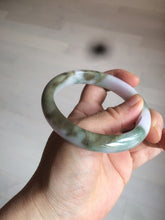 Load image into Gallery viewer, 58.8mm Certified Type A 100% Natural green/purple/brown Jadeite Jade bangle C85-5282
