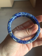 Load image into Gallery viewer, 52.9mm 100% natural blue/white/brown Starry Night Over the Rhône Lapis Lazuli (青金石) square bangle SY112
