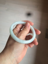 Load image into Gallery viewer, 56.5mm 100% natural type A light green/white jadeite jade bangle AE64
