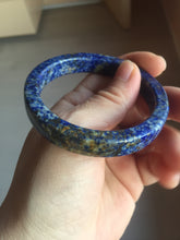 Load image into Gallery viewer, 52.9mm 100% natural blue/white/brown Starry Night Over the Rhône Lapis Lazuli (青金石) square bangle SY112
