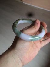 Load image into Gallery viewer, 58.8mm Certified Type A 100% Natural green/purple/brown Jadeite Jade bangle C85-5282
