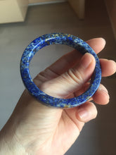 Load image into Gallery viewer, 52.9mm 100% natural blue/white/brown Starry Night Over the Rhône Lapis Lazuli (青金石) square bangle SY112
