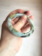 Load image into Gallery viewer, 55.3mm certified Type A 100% Natural dark green/purple/yellow Jadeite Jade bangle AZ41-4099
