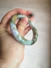 Load image into Gallery viewer, 55.3mm certified Type A 100% Natural dark green/purple/yellow Jadeite Jade bangle AZ41-4099
