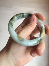 Load image into Gallery viewer, 55.3mm certified Type A 100% Natural dark green/purple/yellow Jadeite Jade bangle AZ41-4099
