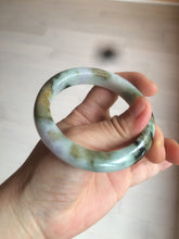 Load image into Gallery viewer, 55.3mm certified Type A 100% Natural dark green/purple/yellow Jadeite Jade bangle AZ41-4099
