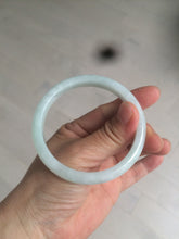 Load image into Gallery viewer, 56.5mm 100% natural type A light green/white jadeite jade bangle AE64
