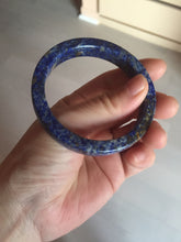 Load image into Gallery viewer, 52.9mm 100% natural blue/white/brown Starry Night Over the Rhône Lapis Lazuli (青金石) square bangle SY112
