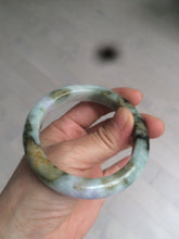 Load image into Gallery viewer, 55.3mm certified Type A 100% Natural dark green/purple/yellow Jadeite Jade bangle AZ41-4099
