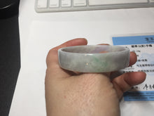 Load image into Gallery viewer, 51mm Certified Type A 100% Natural light purple/white square Jadeite Jade bangle BN96-2709
