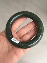 Load image into Gallery viewer, 55.5mm certified 100% Natural dark green/gray/black chubby round cut nephrite Hetian Jade bangle HF85-0882
