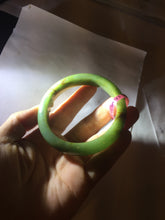 Load image into Gallery viewer, 56mm Certified Type A 100% Natural Pine Green subtle mottling russet accent Jadeite bangle KS40-1642
