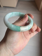 Load image into Gallery viewer, 57mm certified 100% natural type A sunny green/white jadeite jade bangle BN100-7706
