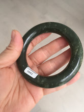 Load image into Gallery viewer, 55.5mm certified 100% Natural dark green/gray/black chubby round cut nephrite Hetian Jade bangle HF85-0882
