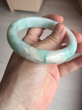 Load image into Gallery viewer, 57mm certified 100% natural type A sunny green/white jadeite jade bangle BN100-7706
