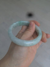 Load image into Gallery viewer, 57.5mm certified 100% natural type A light green/white jadeite jade bangle Q122-0037
