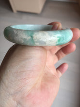 Load image into Gallery viewer, 57mm certified 100% natural type A sunny green/white jadeite jade bangle BN100-7706
