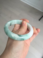 Load image into Gallery viewer, 56.7mm certified 100% natural type A sunny green/white jadeite jade bangle BK71-5217
