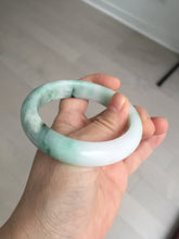 Load image into Gallery viewer, 56.7mm certified 100% natural type A sunny green/white jadeite jade bangle BK71-5217
