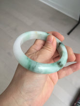 Load image into Gallery viewer, 56.7mm certified 100% natural type A sunny green/white jadeite jade bangle BK71-5217
